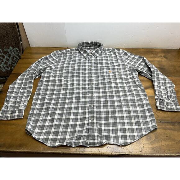 Carhartt Other - Carhartt Shirt Men’s Size XL Gray FR Flame Resistant Plaid Button Up